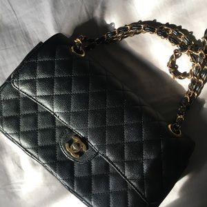Black quilted purse